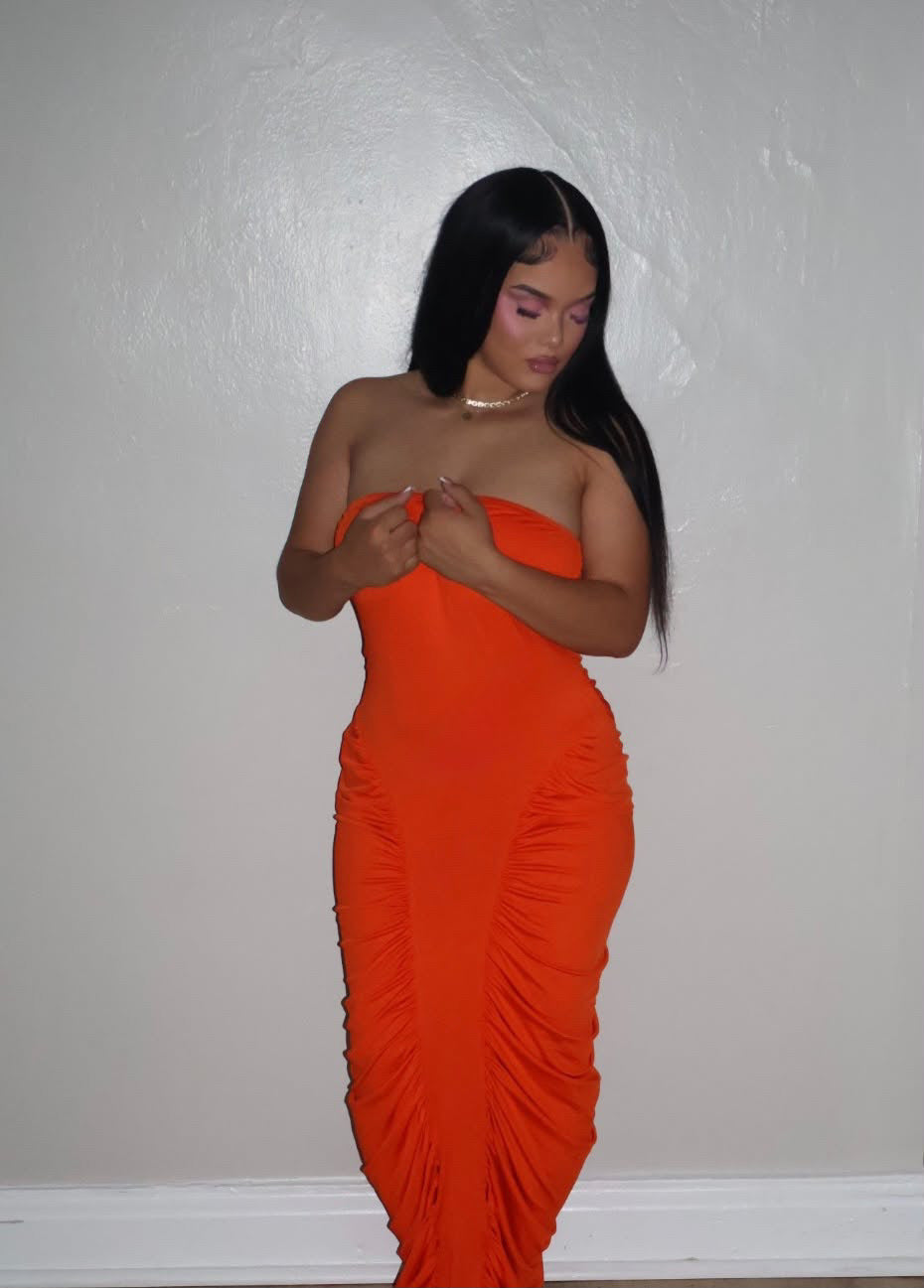 Sunset Siren Runched Maxi Dress