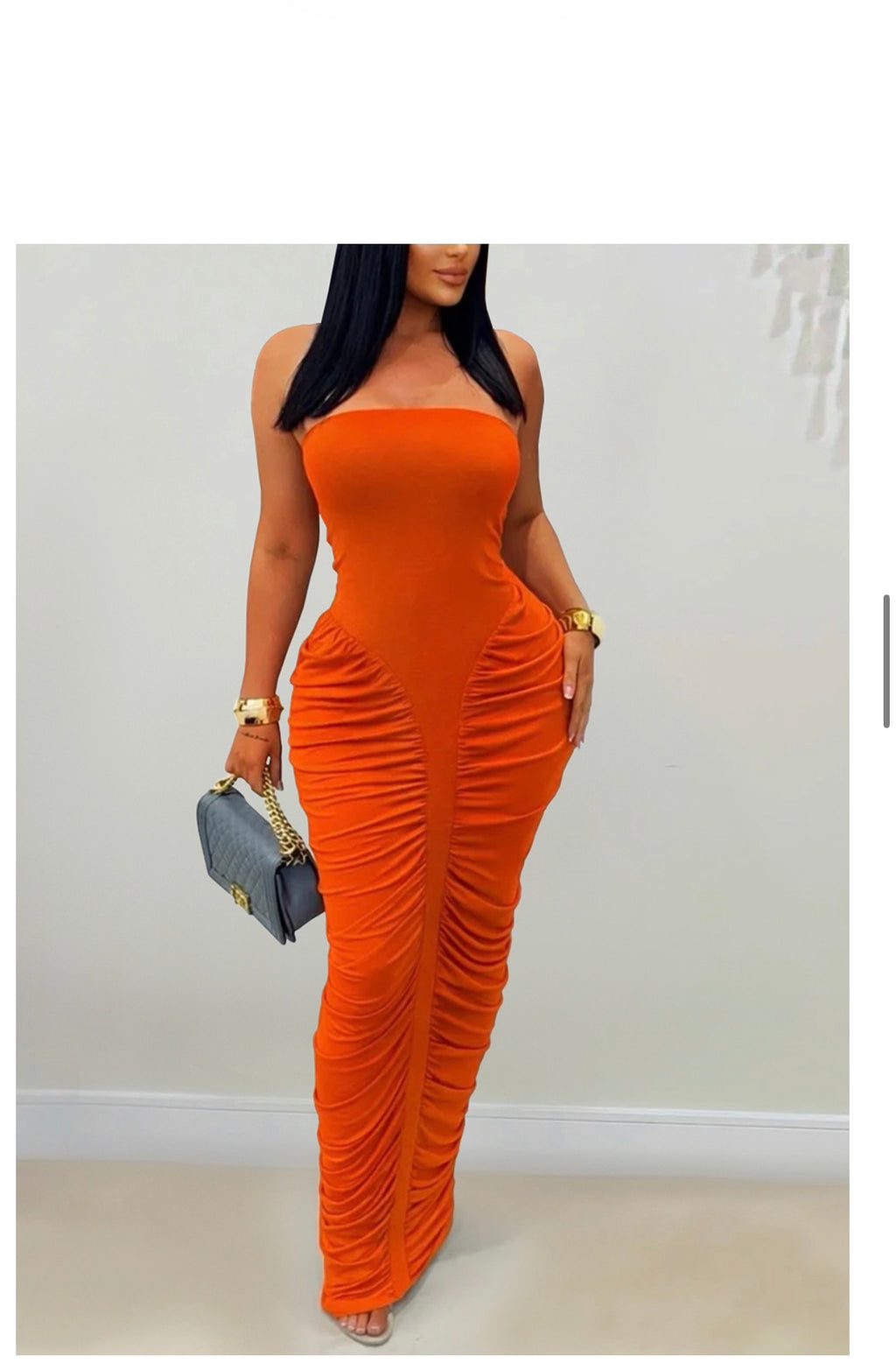 Sunset Siren Runched Maxi Dress